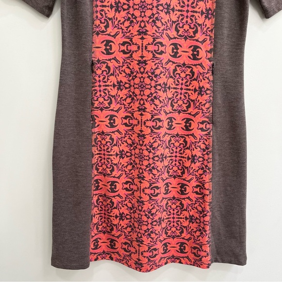 Title Nine Brown Orange Pink Patterned Dress Short Sleeve Activewear Outdoor - Picture 4 of 12